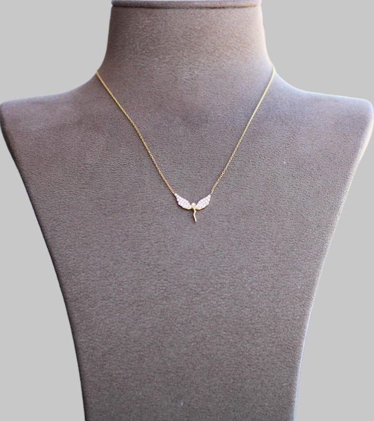 Gümüş Melek Kanat Kolye - Görsel 1