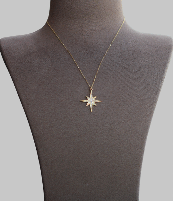 Gümüş Kutup Yıldızı Kolye