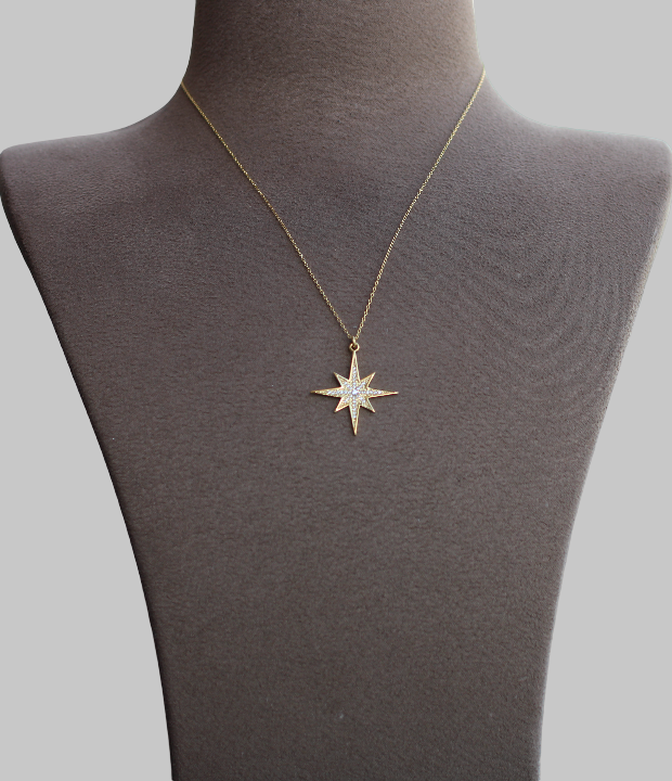 Gümüş Kutup Yıldızı Kolye - Görsel 1