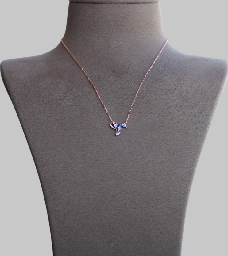 Gümüş Arı Kuşu Kolye - Görsel 3