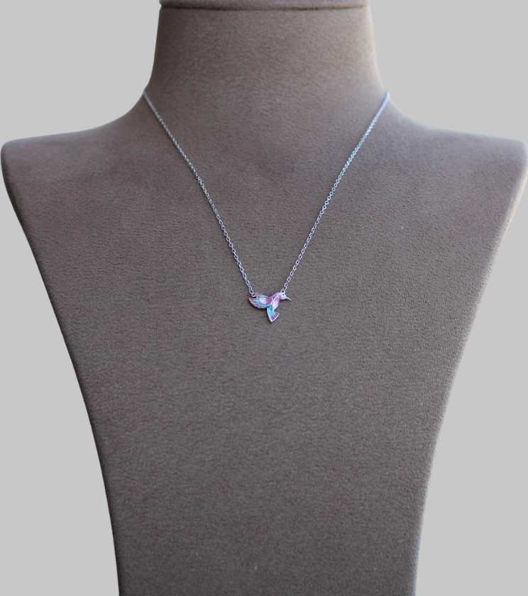 Gümüş Arı Kuşu Kolye - Görsel 6