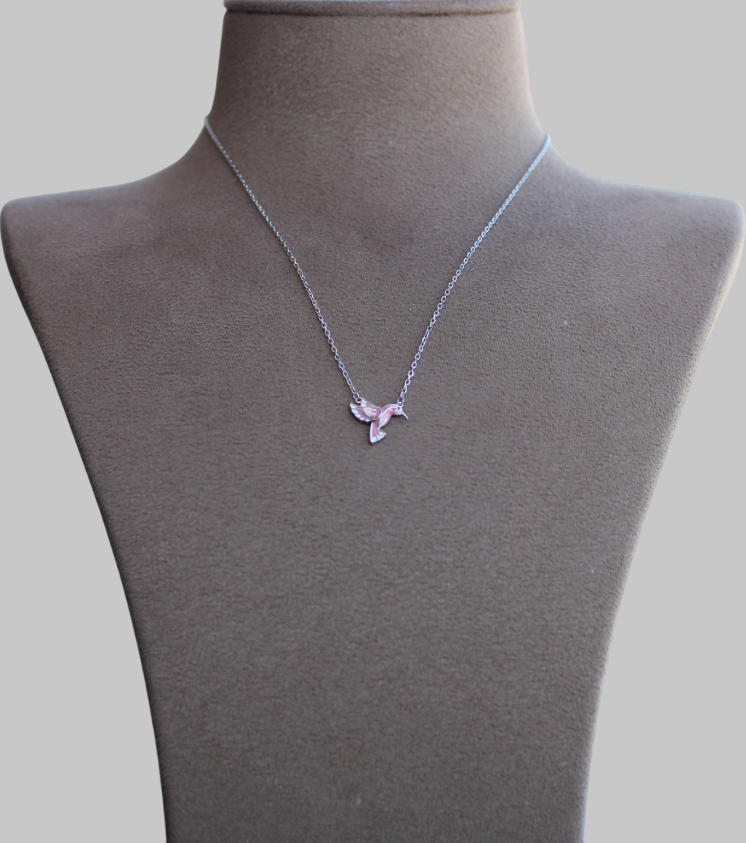 Gümüş Arı Kuşu Kolye - Görsel 7