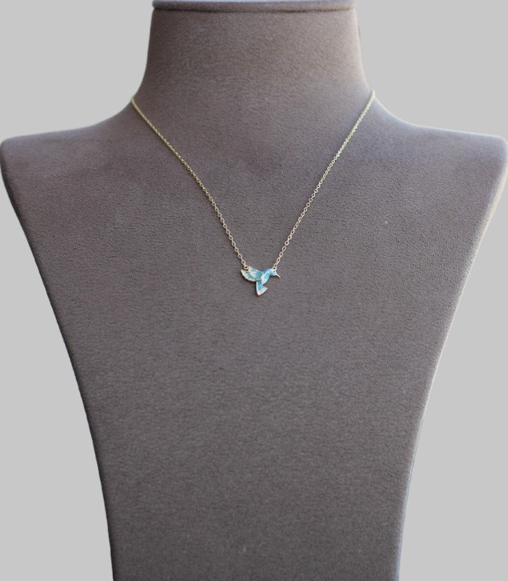 Gümüş Arı Kuşu Kolye - Görsel 11