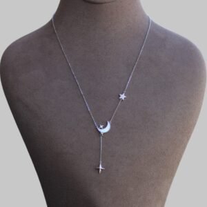 Gümüş Ay Yıldız Y Kolye - Görsel 2