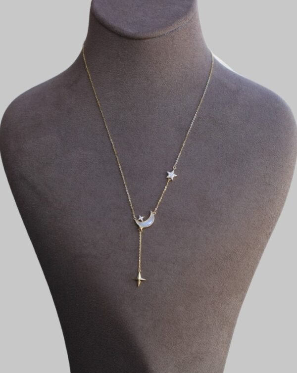 Gümüş Ay Yıldız Y Kolye