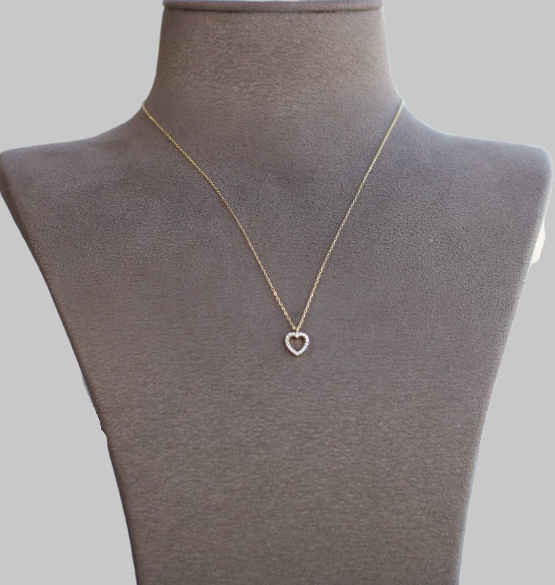 Gümüş Minimal Kalp Kolye - Görsel 1