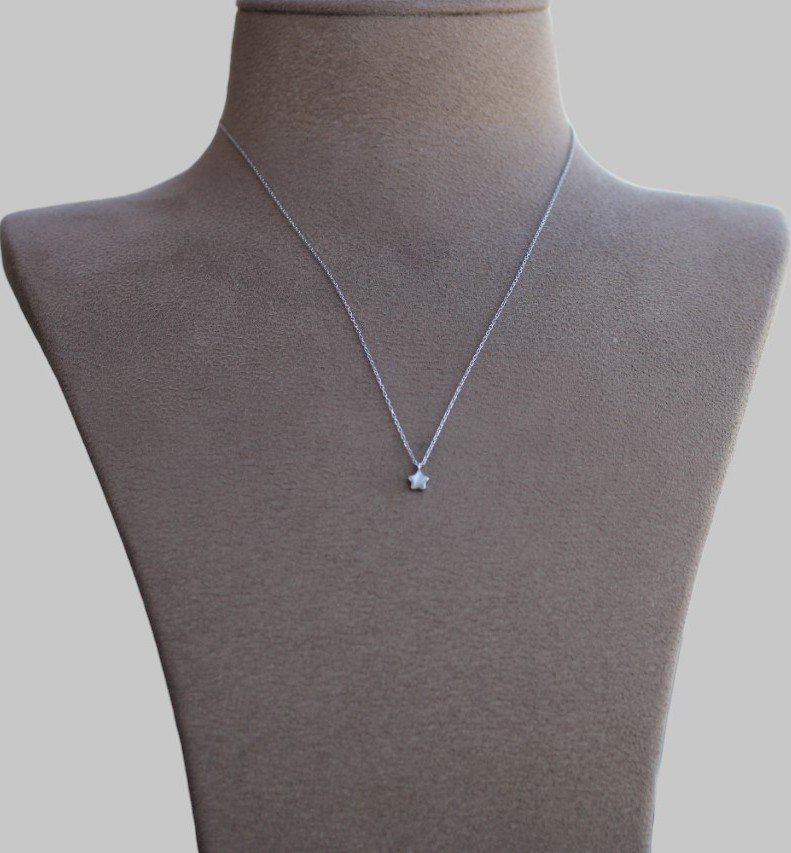 Gümüş Mine Taşlı Yıldız Kolye - Görsel 2