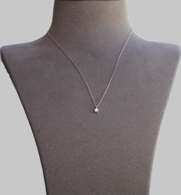 Gümüş Mine Taşlı Yıldız Kolye