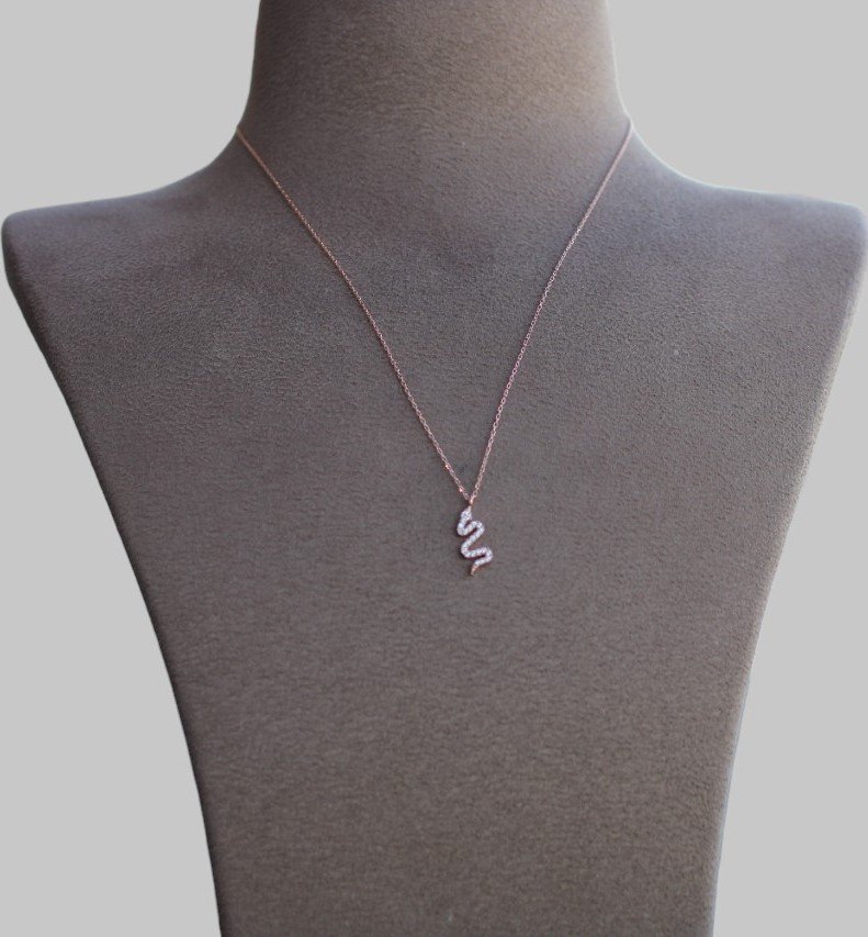 Gümüş Yılan Kolye - Görsel 3