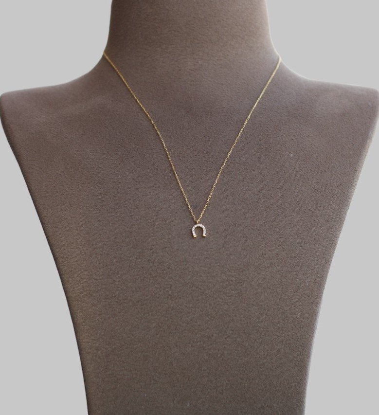 Gümüş At Nalı Kolye - Görsel 1