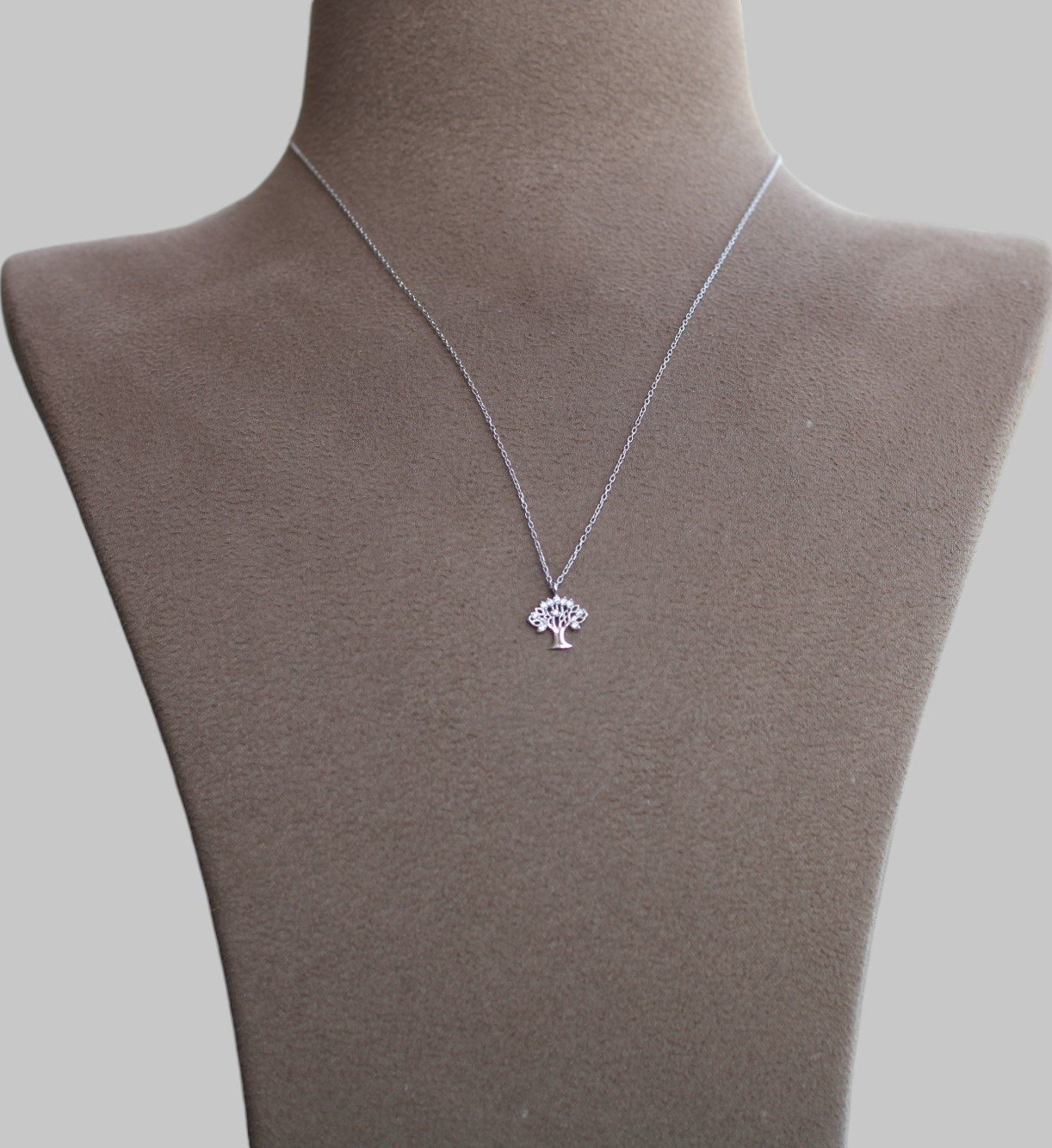Gümüş Taşlı Hayat Ağacı Kolye - Görsel 2