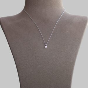 Gümüş Gömme Tek Taş Kolye - Görsel 2