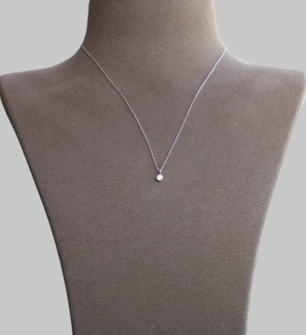 Gümüş Gömme Tek Taş Kolye