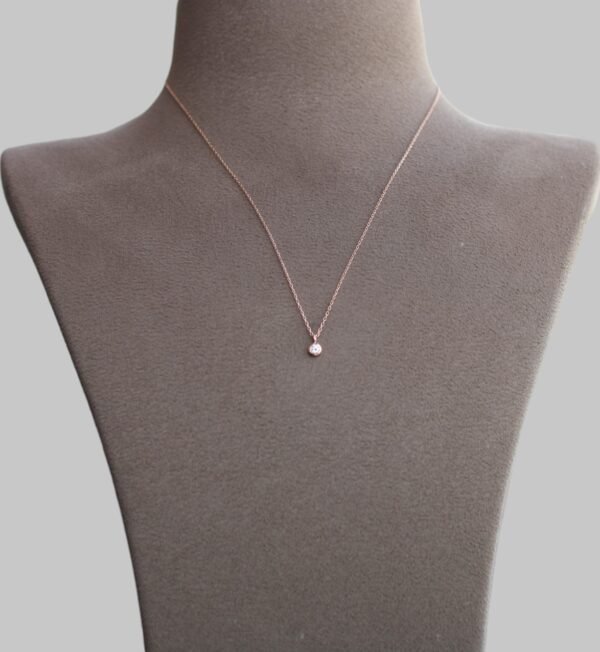 Gümüş Gömme Tek Taş Kolye