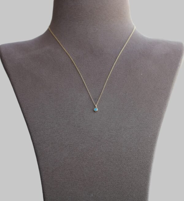 Gümüş Mavi Taşlı Kolye