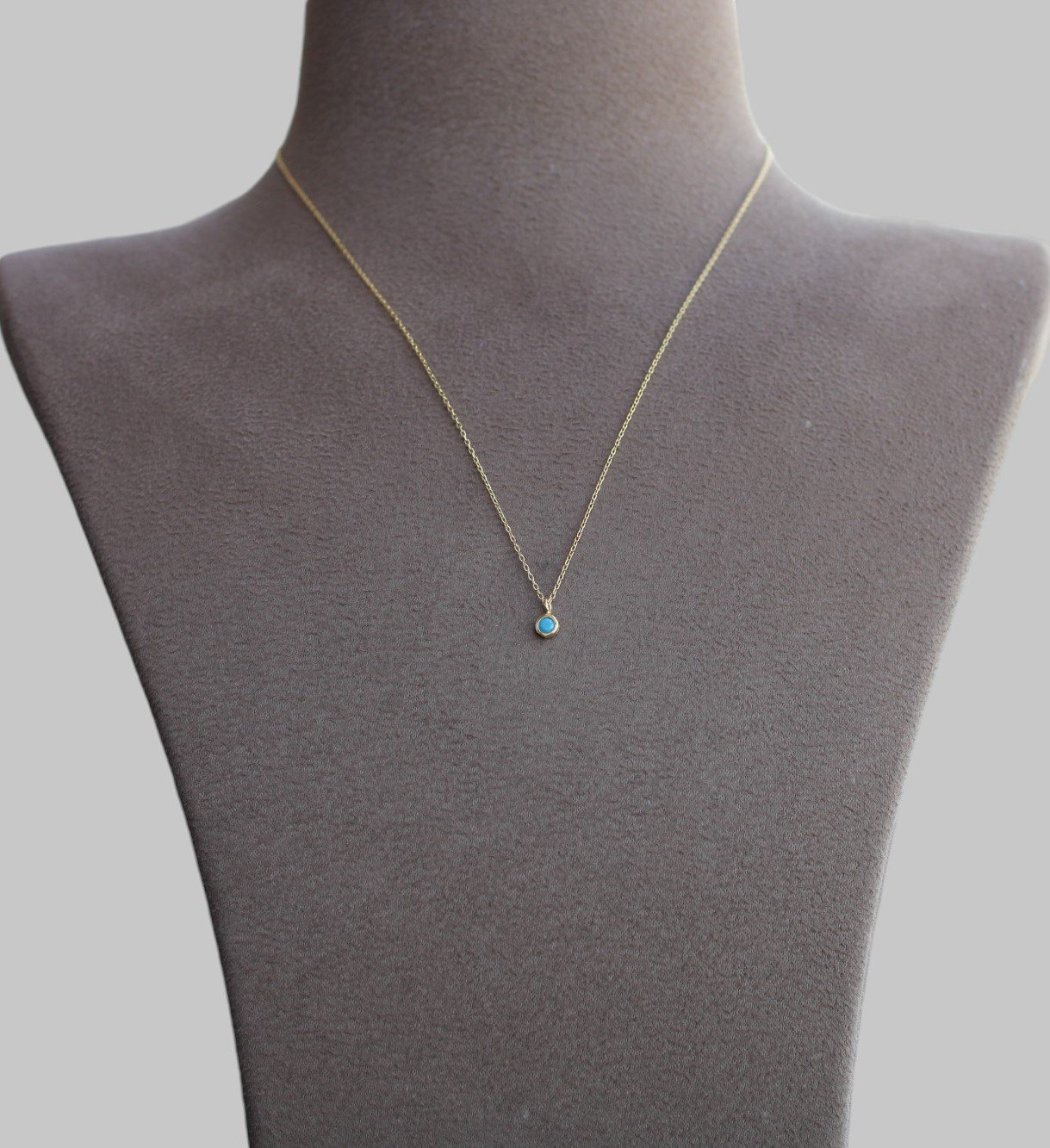 Gümüş Mavi Taşlı Kolye - Görsel 1