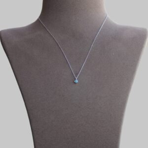 Gümüş Mavi Taşlı Kolye - Görsel 2