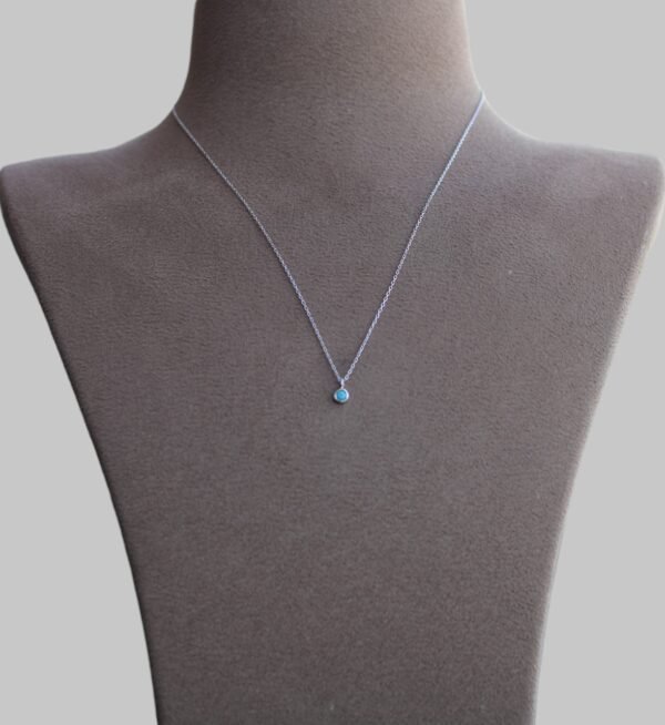 Gümüş Mavi Taşlı Kolye