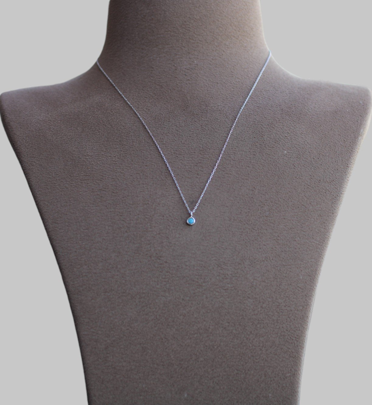 Gümüş Mavi Taşlı Kolye - Görsel 2