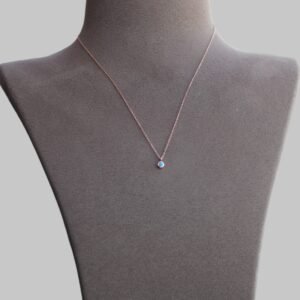 Gümüş Mavi Taşlı Kolye - Görsel 3