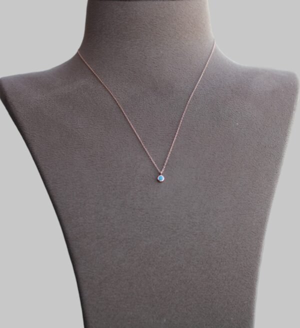 Gümüş Mavi Taşlı Kolye