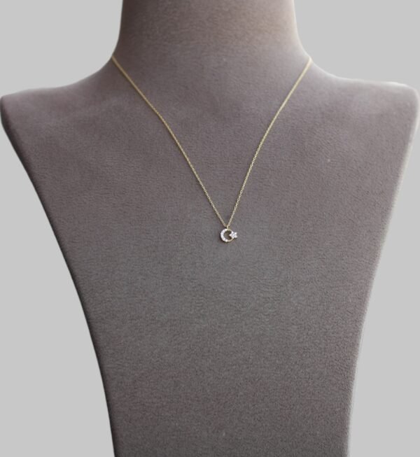 Gümüş Ay Yıldız Kolye