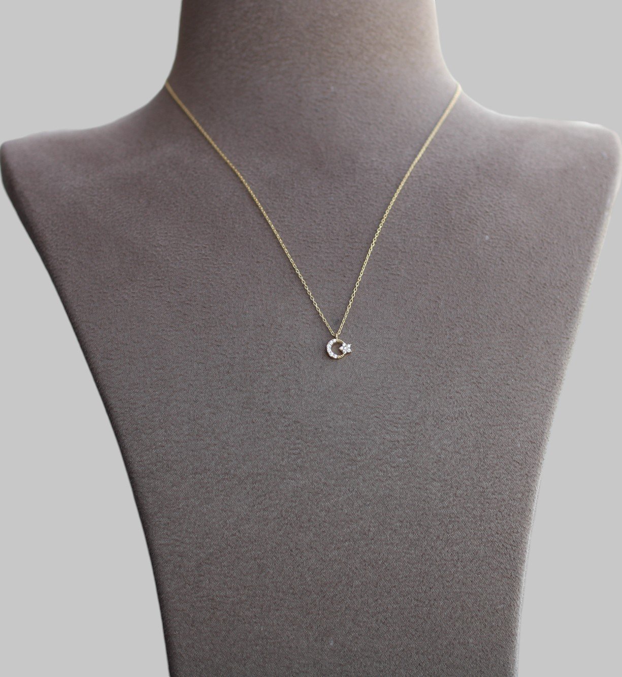 Gümüş Ay Yıldız Kolye - Görsel 1