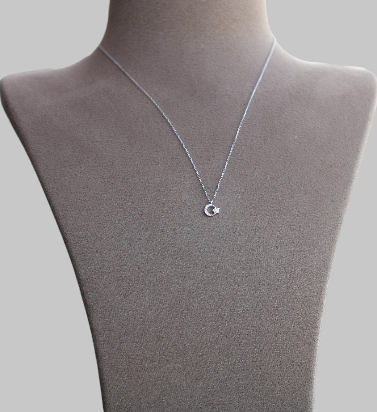 Gümüş Ay Yıldız Kolye - Görsel 2