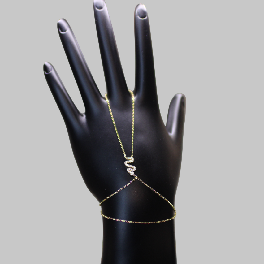 Gümüş Minimal Yılan Şahmeran - Görsel 1