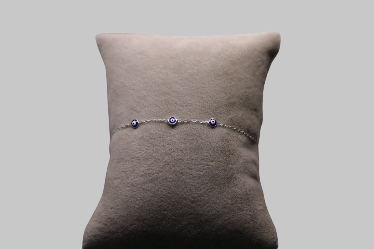 Gümüş Nazar Boncuğu Bileklik - Görsel 2