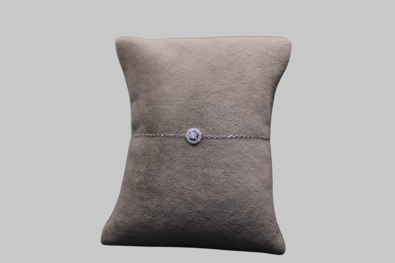 Gümüş Tek Taş Bileklik - Görsel 2