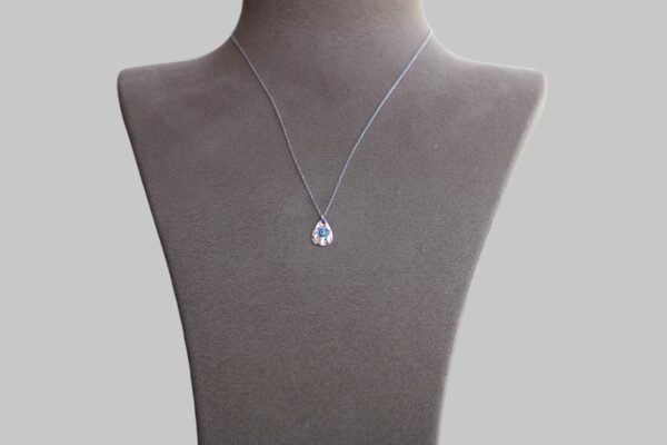 Gümüş Damla Nazar Boncuğu Kolye