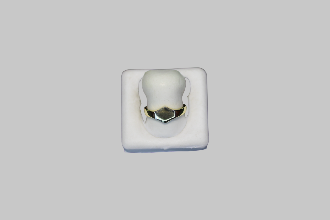 Gümüş Altıgen Ayarlanabilir Yüzük - Görsel 1