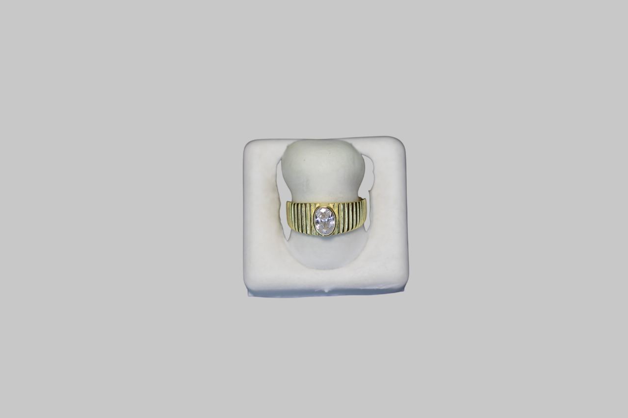 Gümüş Taş Ayarlanabilir Yüzük - Görsel 1