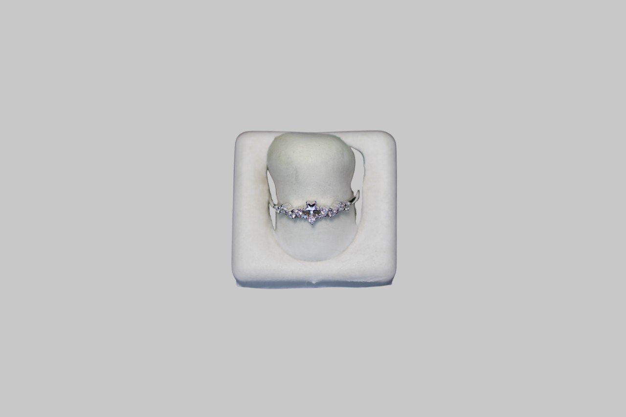 Gümüş Yıldız Ayarlanabilir Taşlı Yüzük - Görsel 2