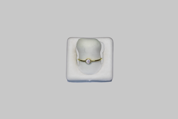 Gümüş Tek Taş Ayarlanabilir Yüzük