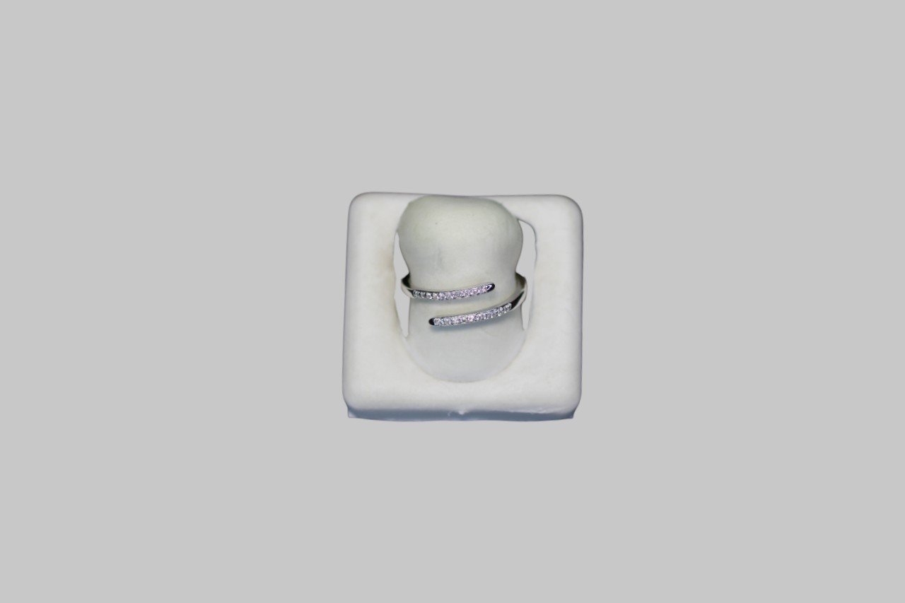 Gümüş Ayarlanabilir Taşlı Yüzük - Görsel 2