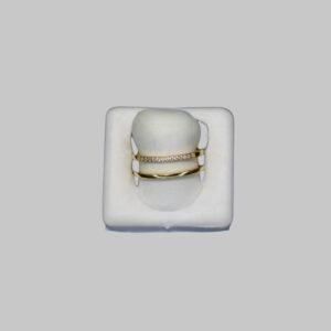 Gümüş Çift Sıra Ayarlanabilir Taşlı Yüzük